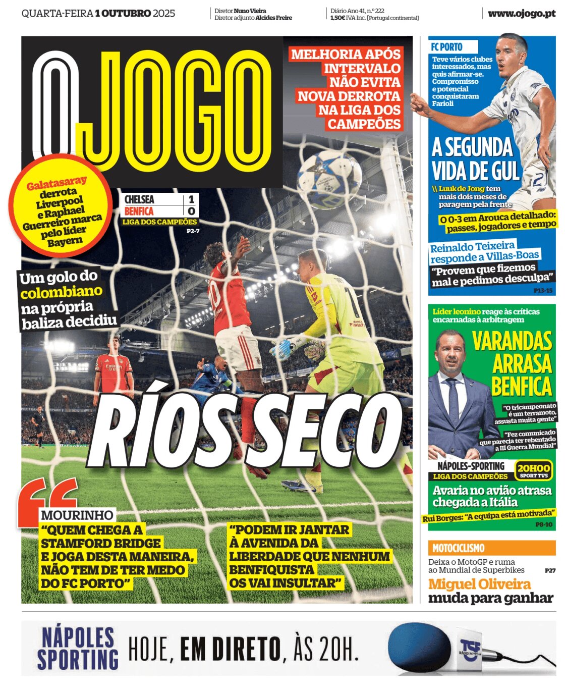 O Jogo - Front Page - 10/01/2025