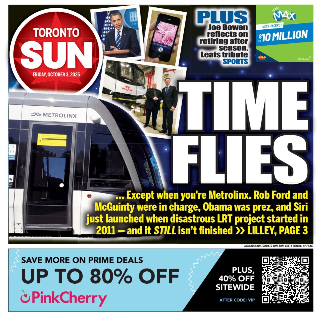 Toronto Sun - Front Page - 10/03/2025