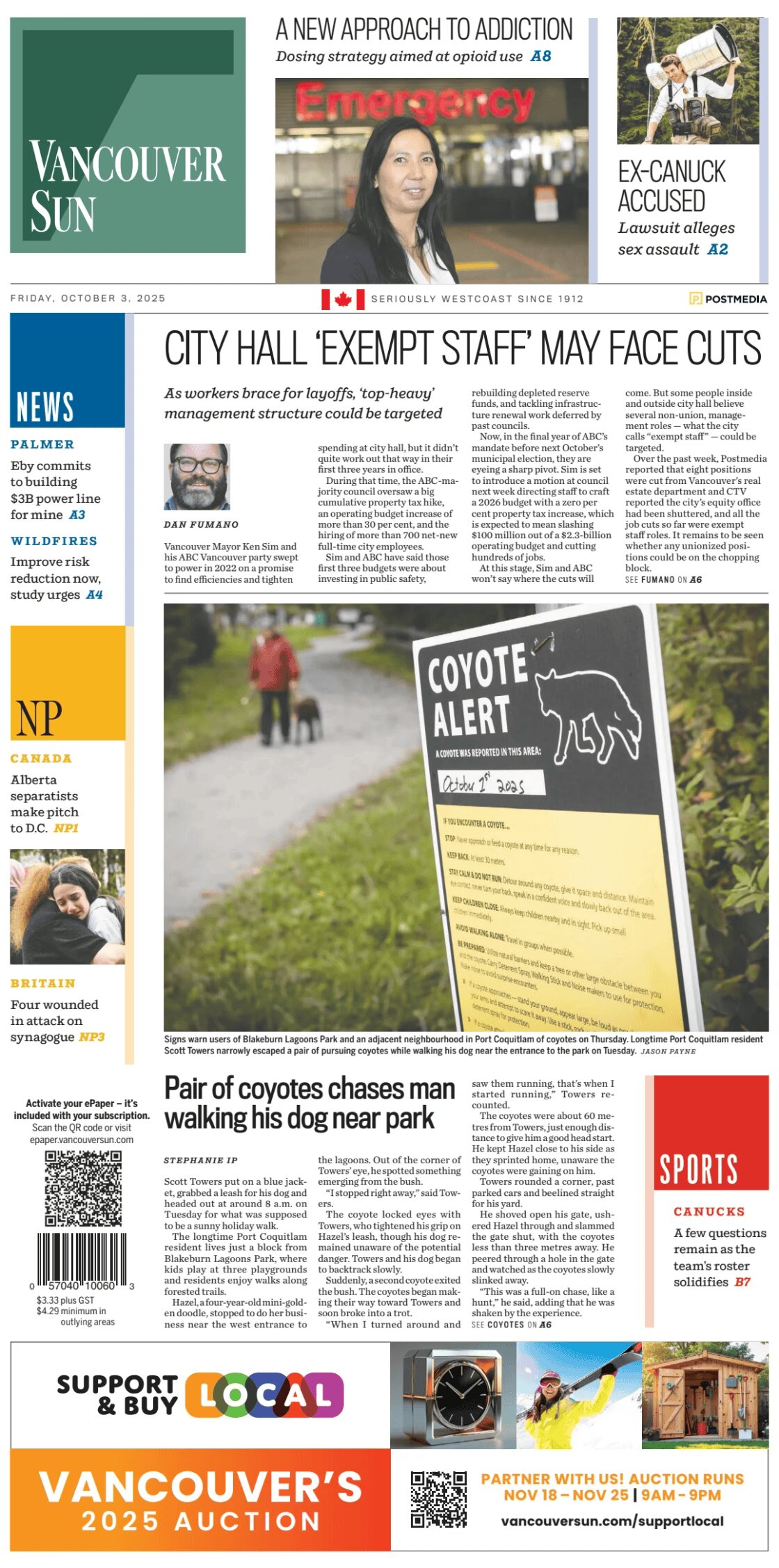 Vancouver Sun - Front Page - 10/03/2025