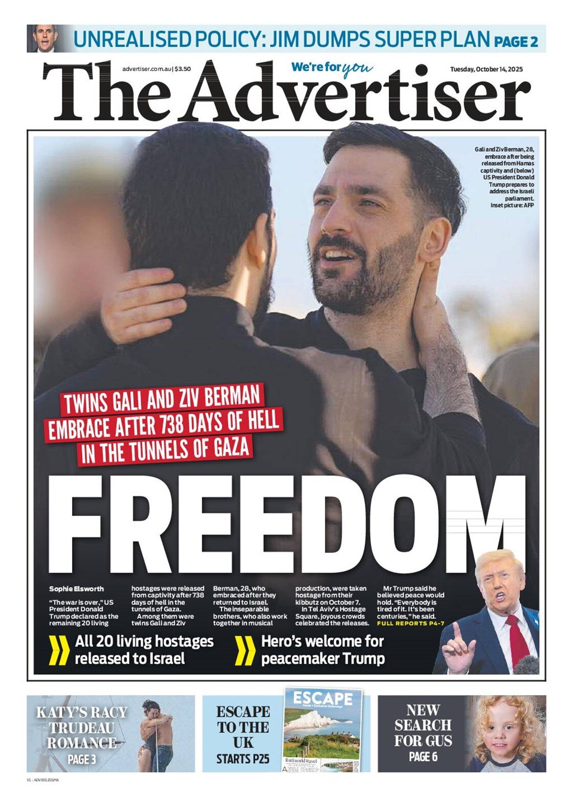 The Advertiser - Front Page - 10/14/2025