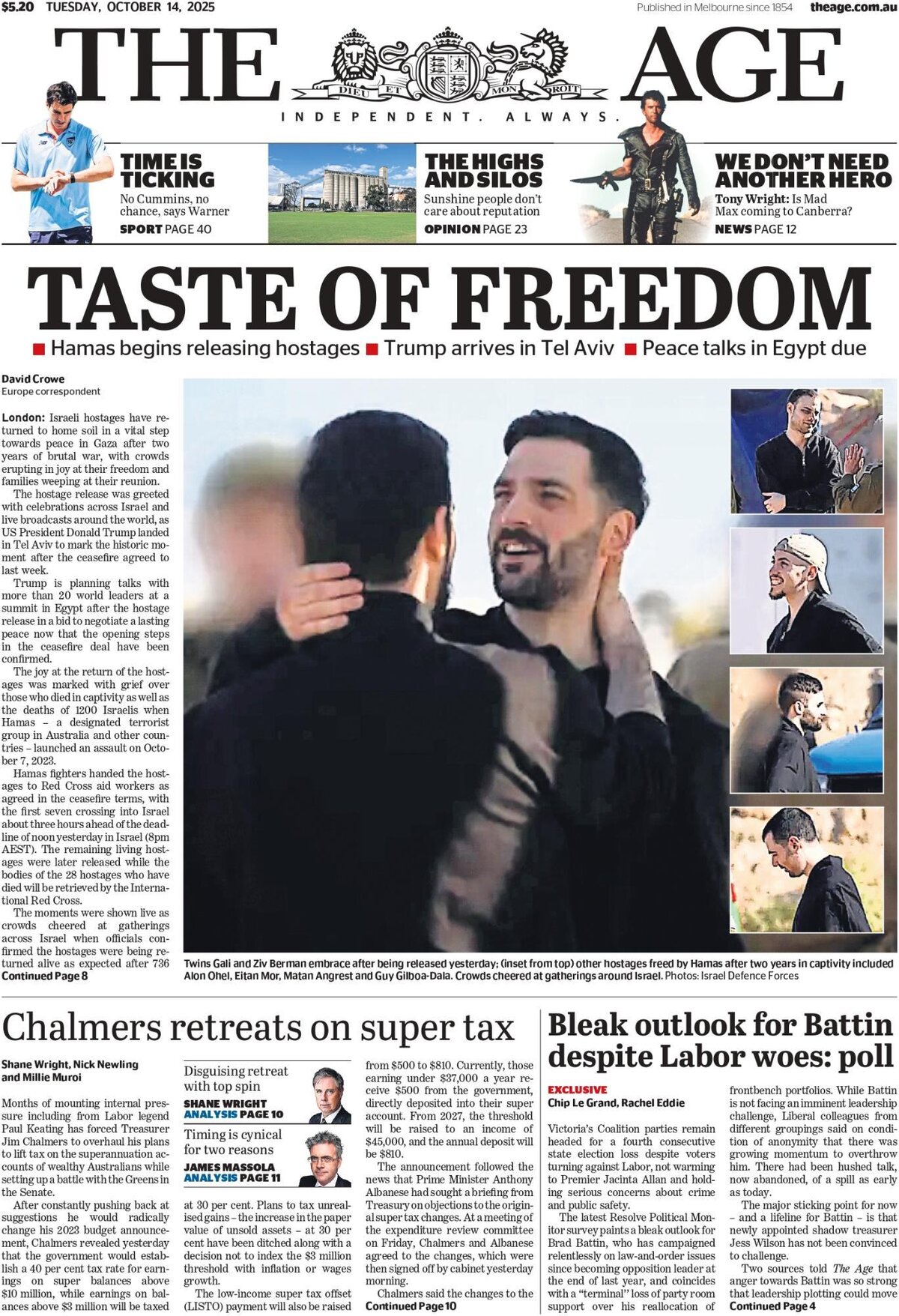 The Age - Front Page - 10/14/2025
