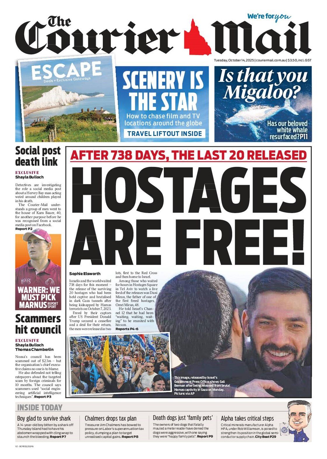 The Courier-Mail - Front Page - 10/14/2025