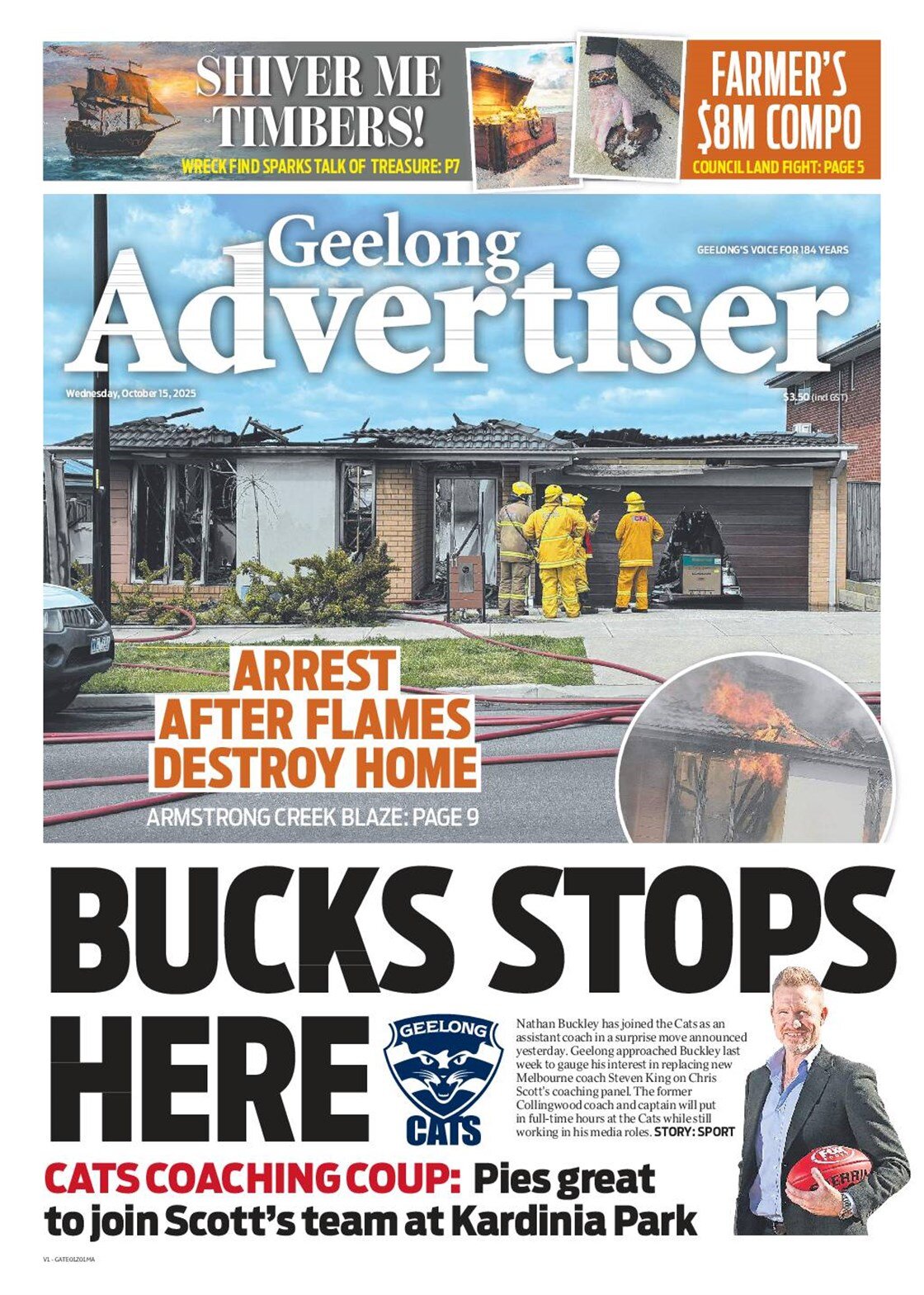 Geelong Advertiser - Front Page - 10/15/2025