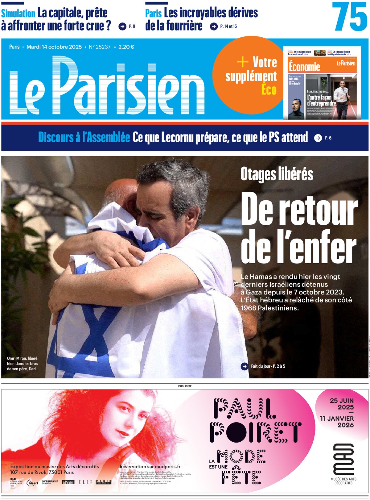 Le Parisien - Front Page - 10/14/2025