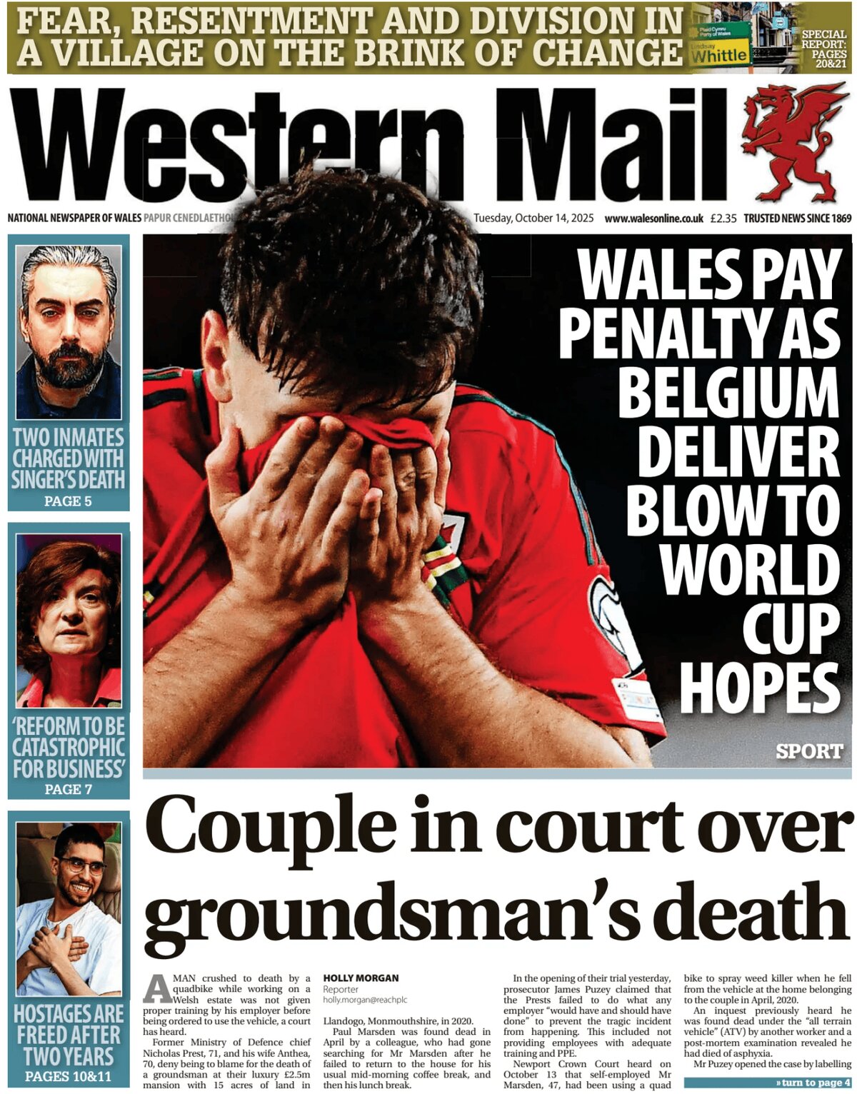 Western Mail (Wales) - Front Page - 10/14/2025