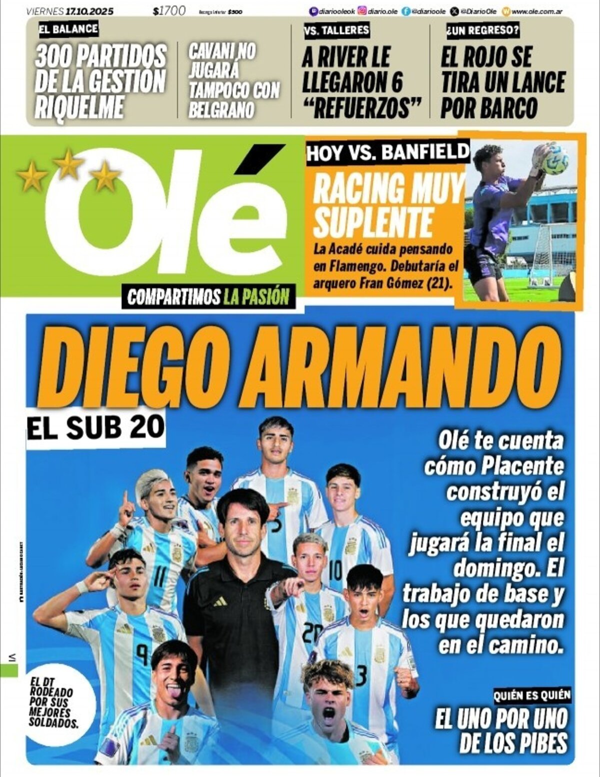 Olé - Front Page - 10/17/2025