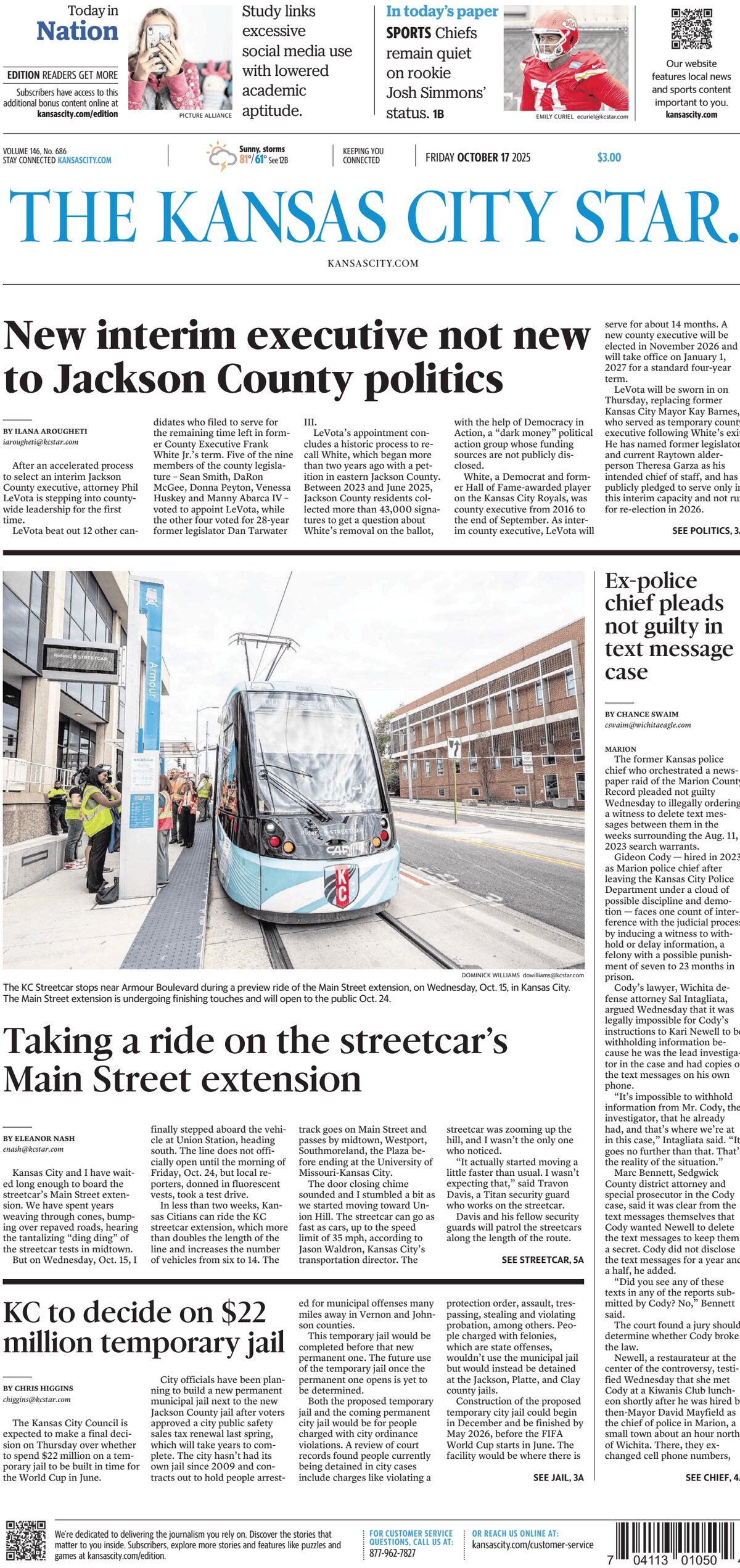 The Kansas City Star - Cover - 10/17/2025