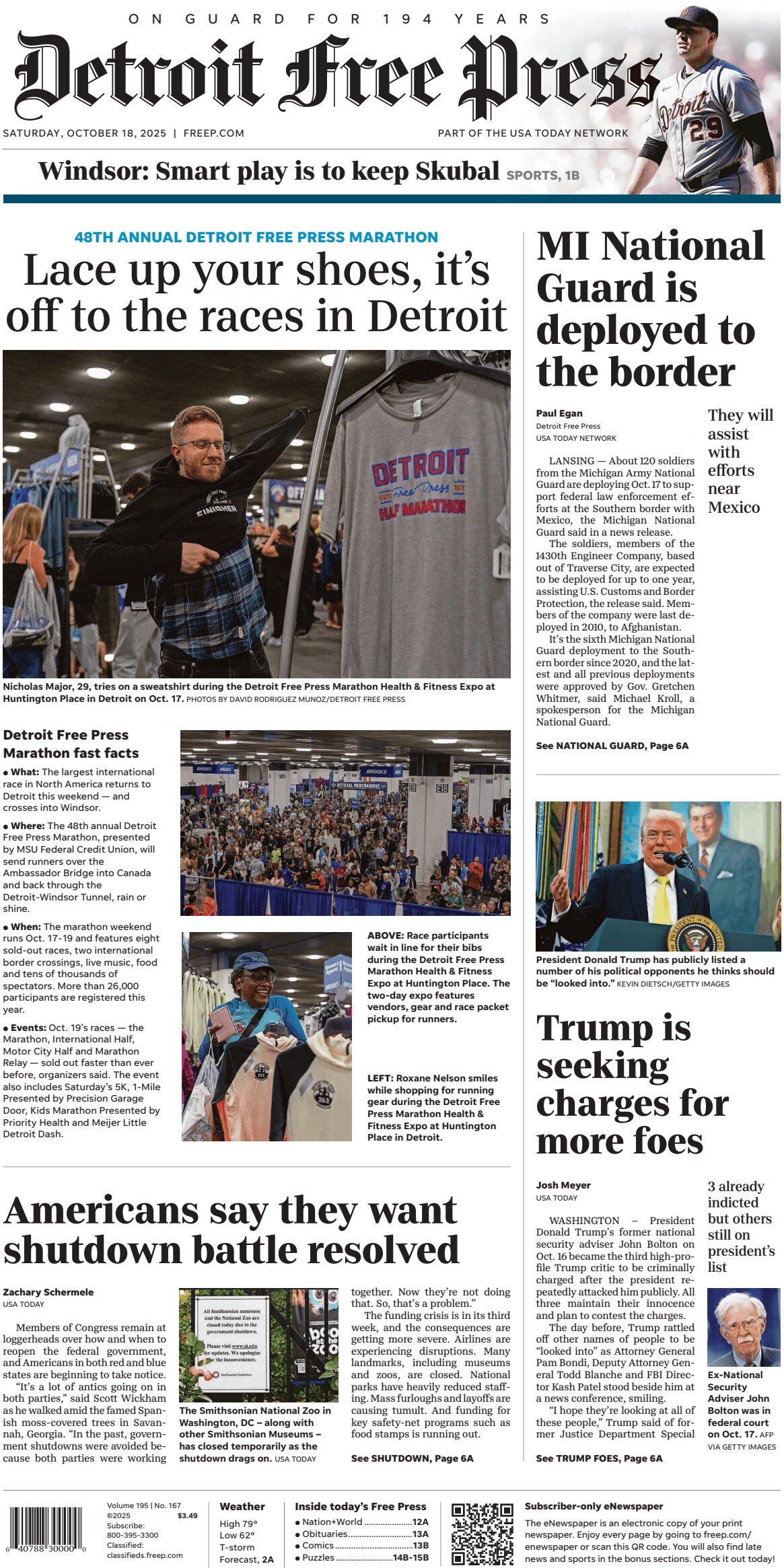Detroit Free Press - Cover - 10/18/2025
