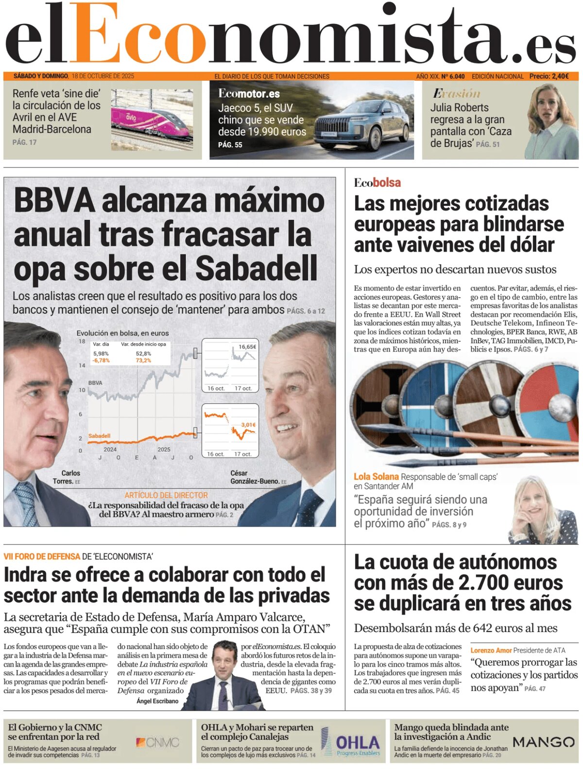 El Economista - Front Page - 10/18/2025