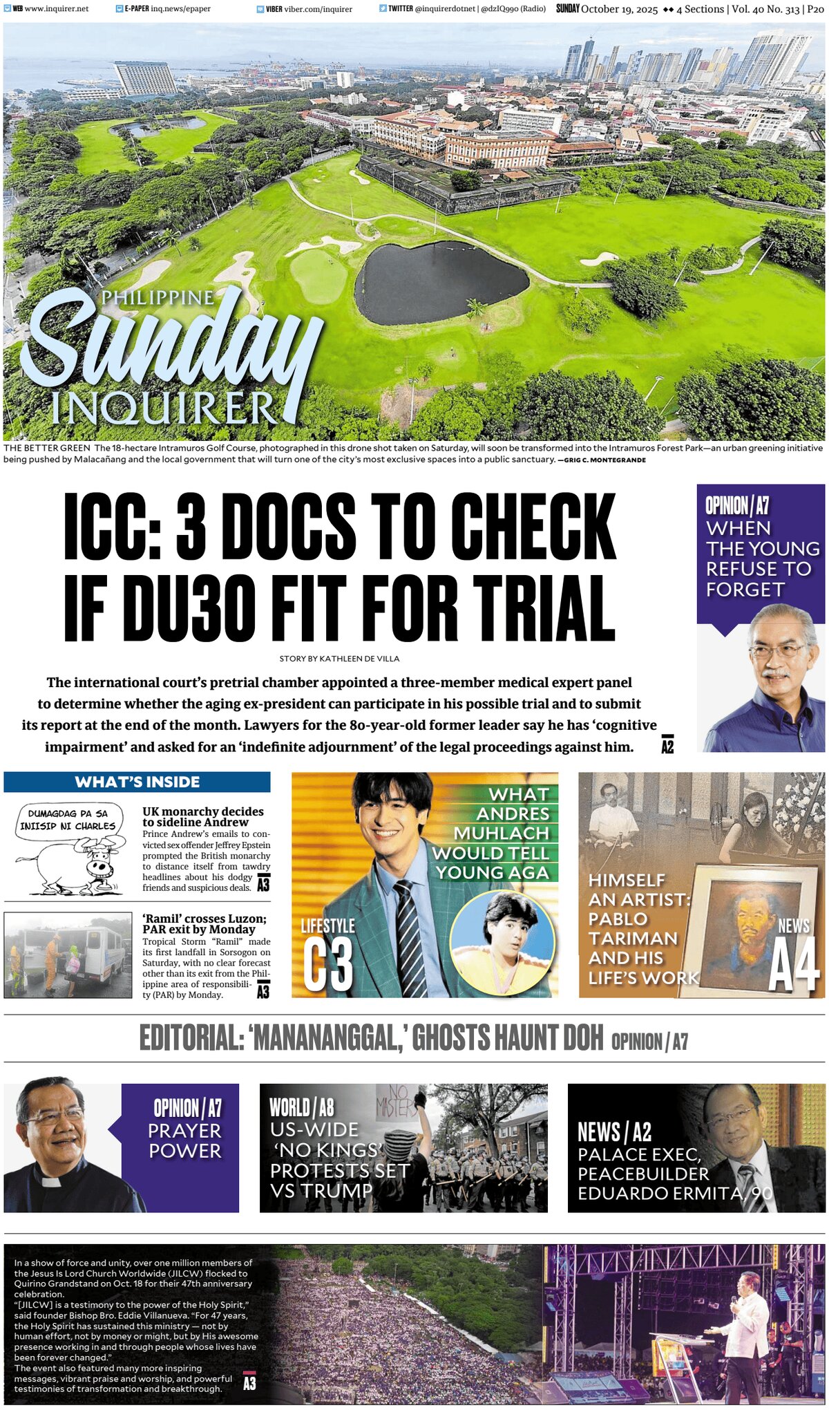 Philippine Daily Inquirer - Front Page - 10/19/2025