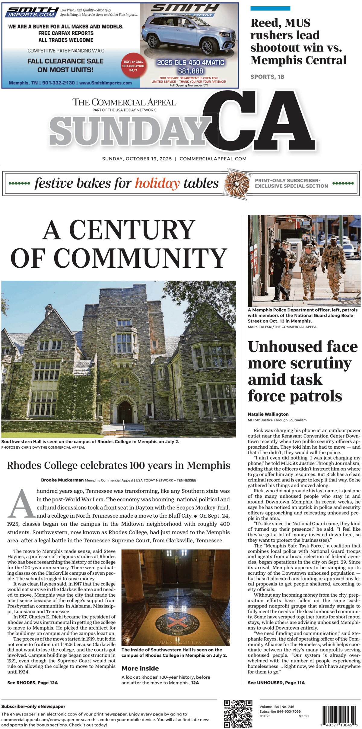 The Commercial Appeal - Cover - 10/19/2025