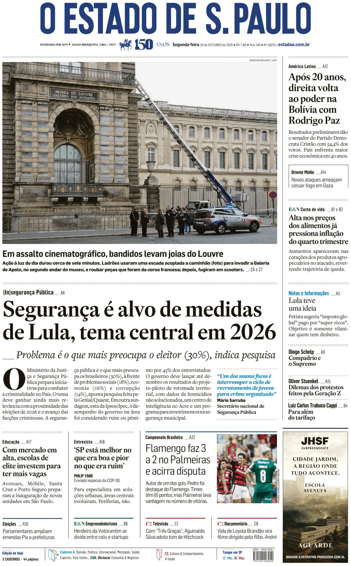 O Estado de S. Paulo - Front Page - 10/20/2025