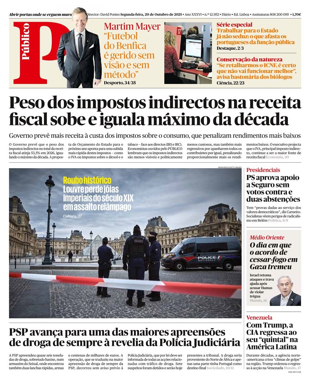 Público - Front Page - 10/20/2025