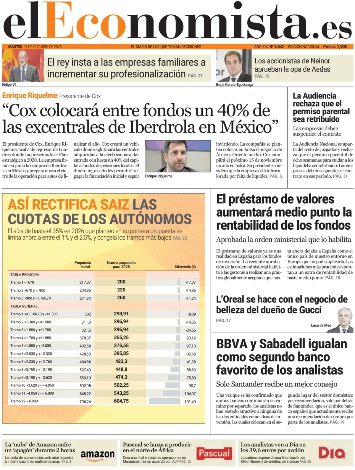 El Economista - Front Page - 10/21/2025