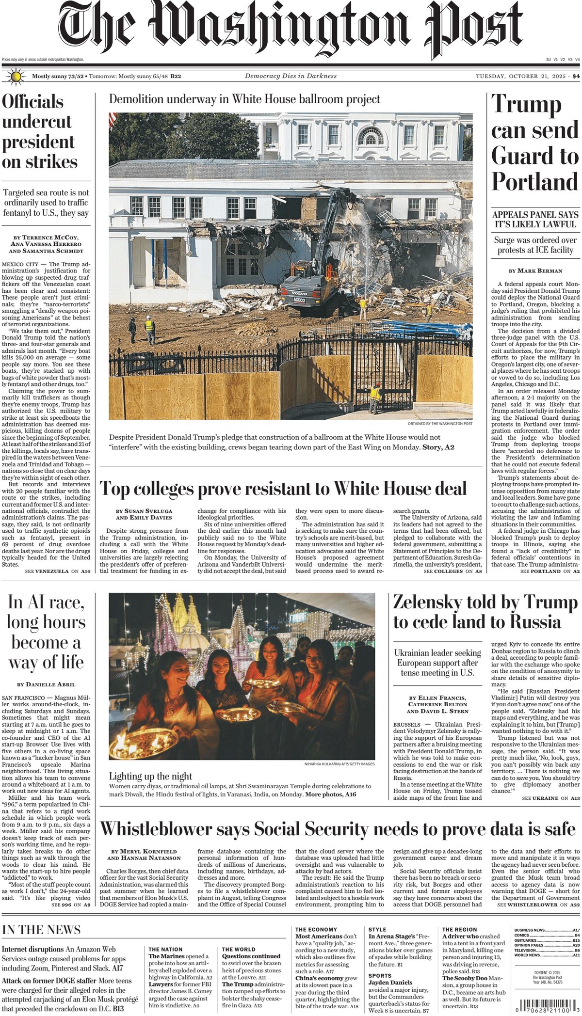 The Washington Post - Cover - 10/21/2025