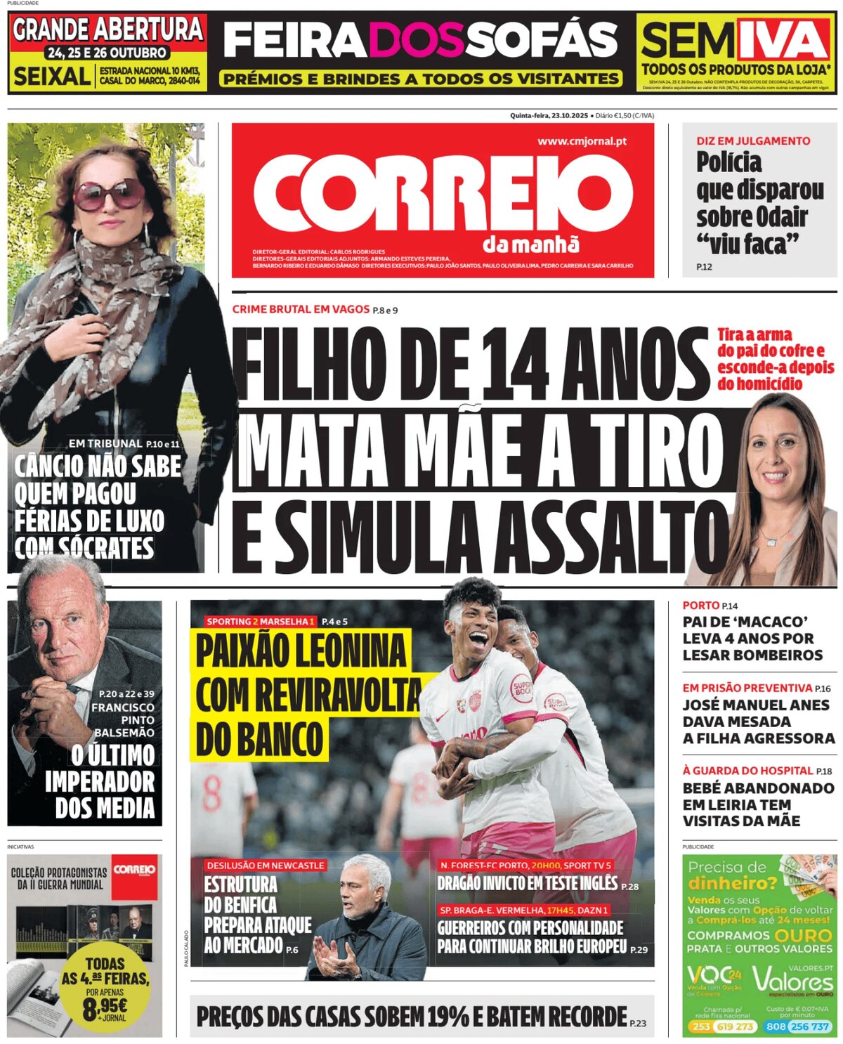 Correio da Manhã - Front Page - 10/23/2025