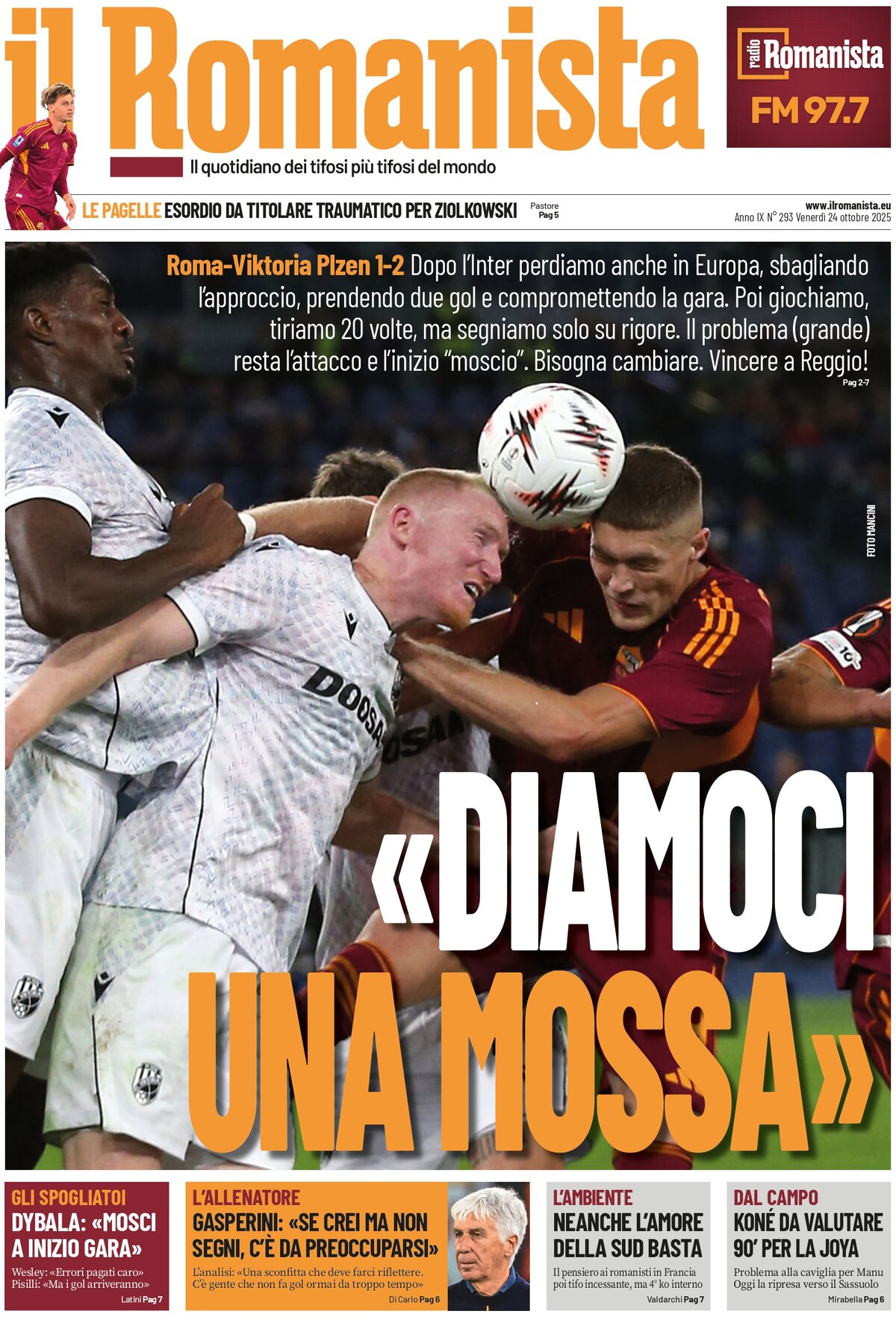 Il Romanista - Front Page - 10/24/2025