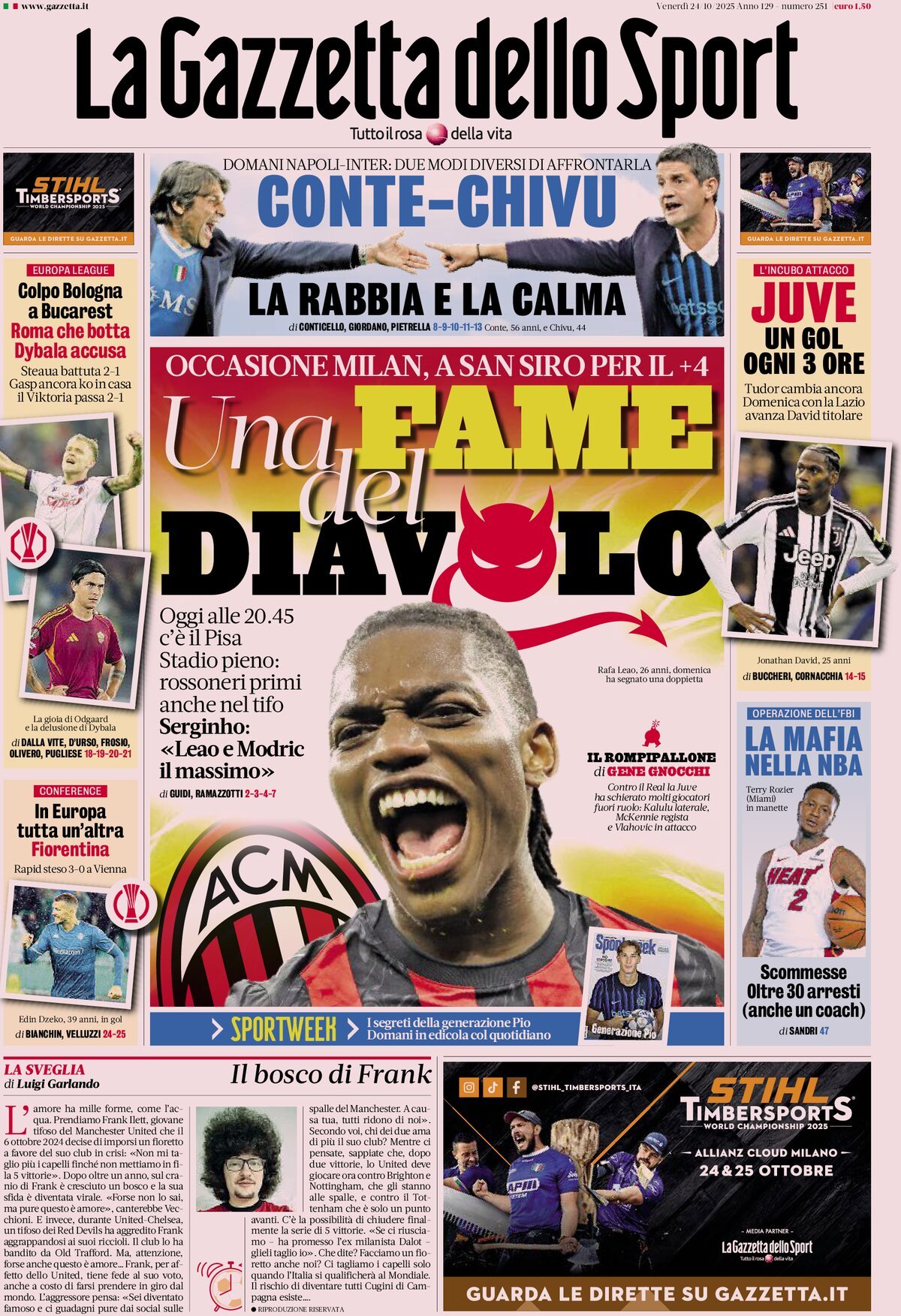 La Gazzetta dello Sport - Front Page - 10/24/2025