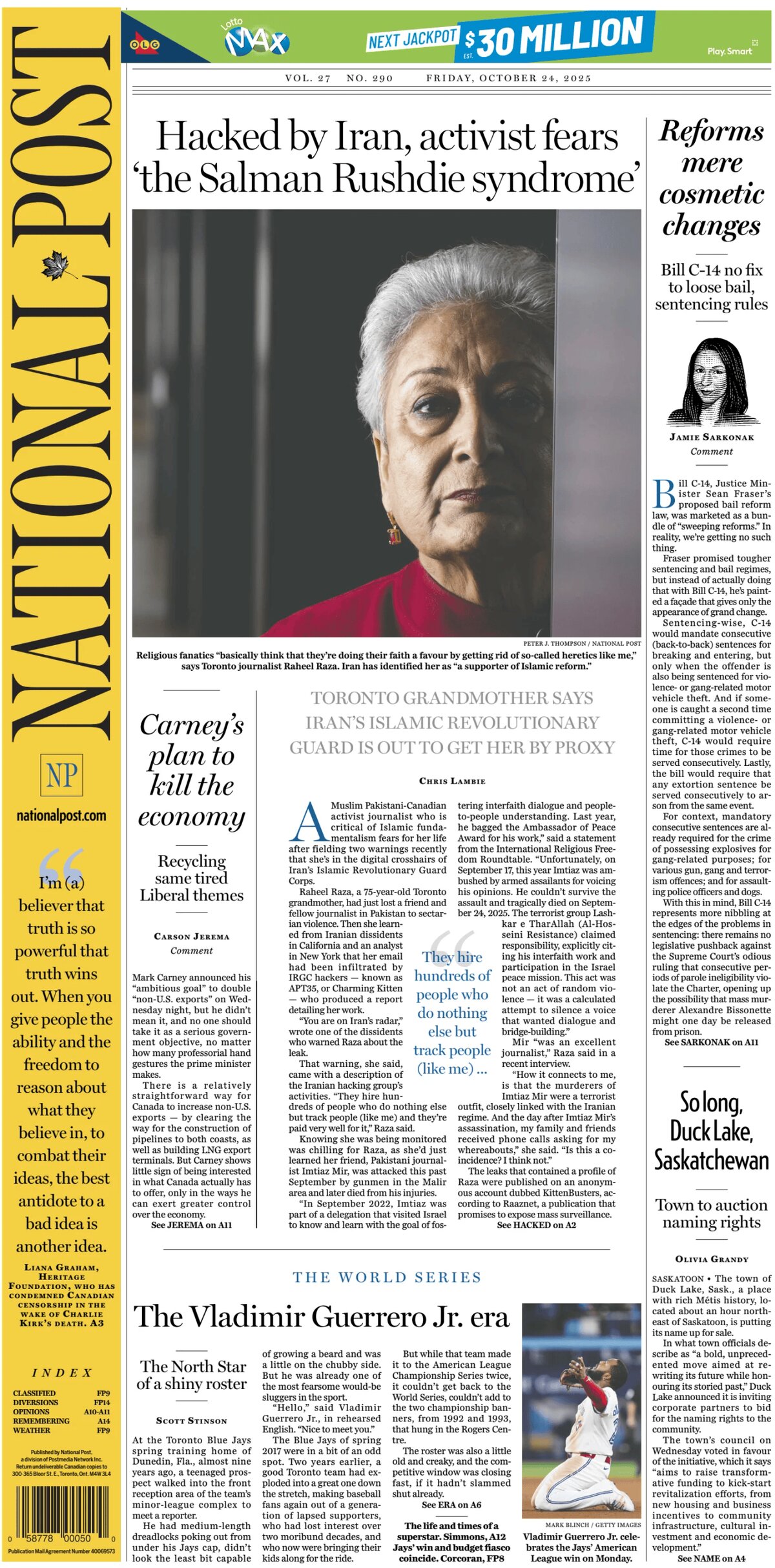 National Post (The Post) - Front Page - 10/24/2025
