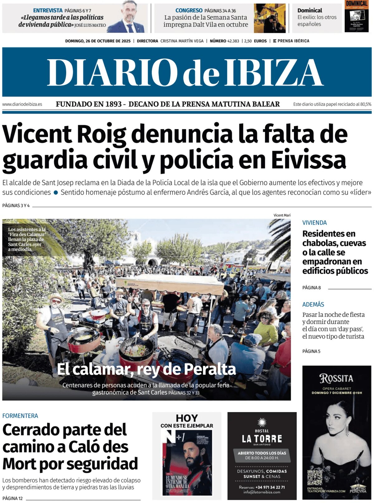 Diario de Ibiza - Front Page - 10/26/2025