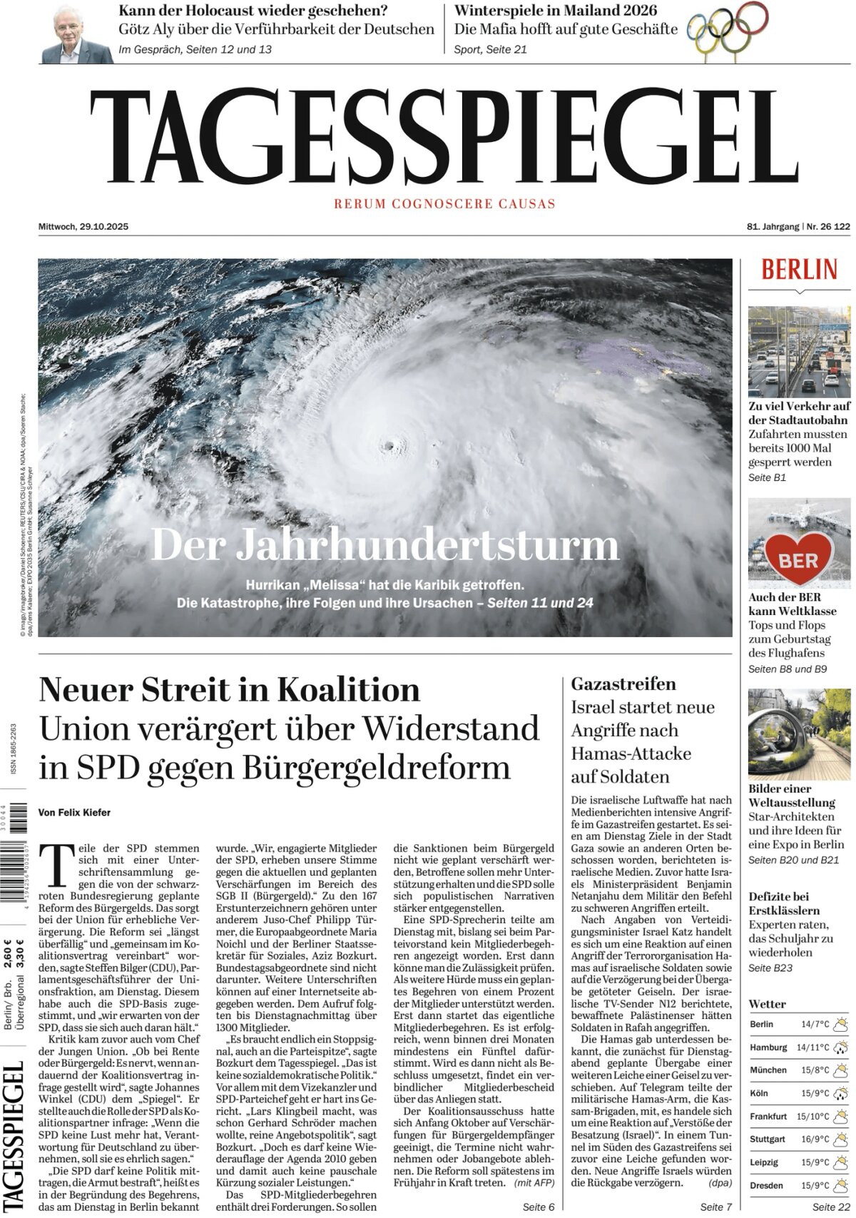 Der Tagesspiegel - Front Page - 10/29/2025