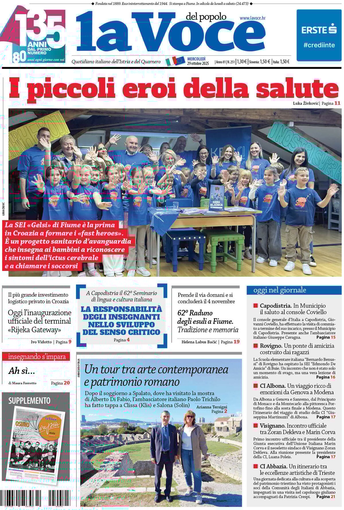 La Voce del popolo - Front Page - 10/29/2025