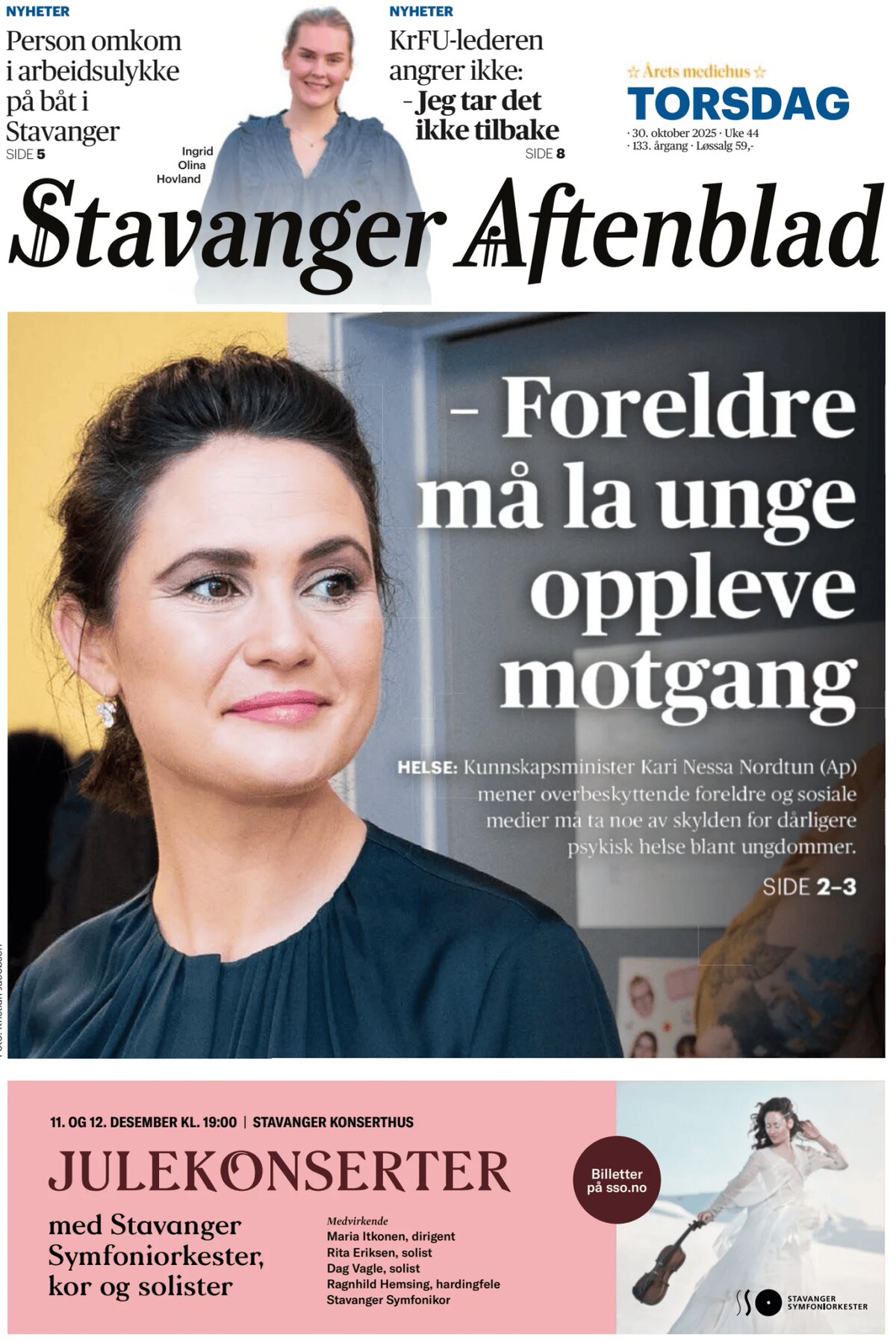 Stavanger Aftenblad - Front Page - 10/30/2025