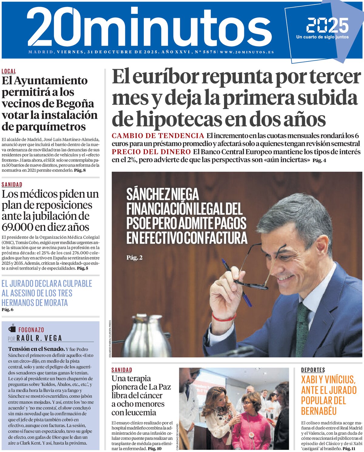 20 minutos (Madrid) - Front Page - 10/31/2025