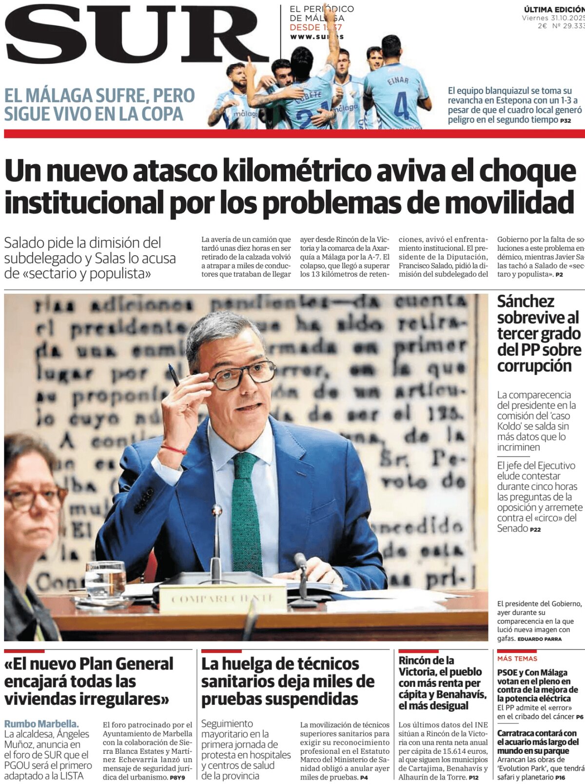 Diario SUR - Front Page - 10/31/2025