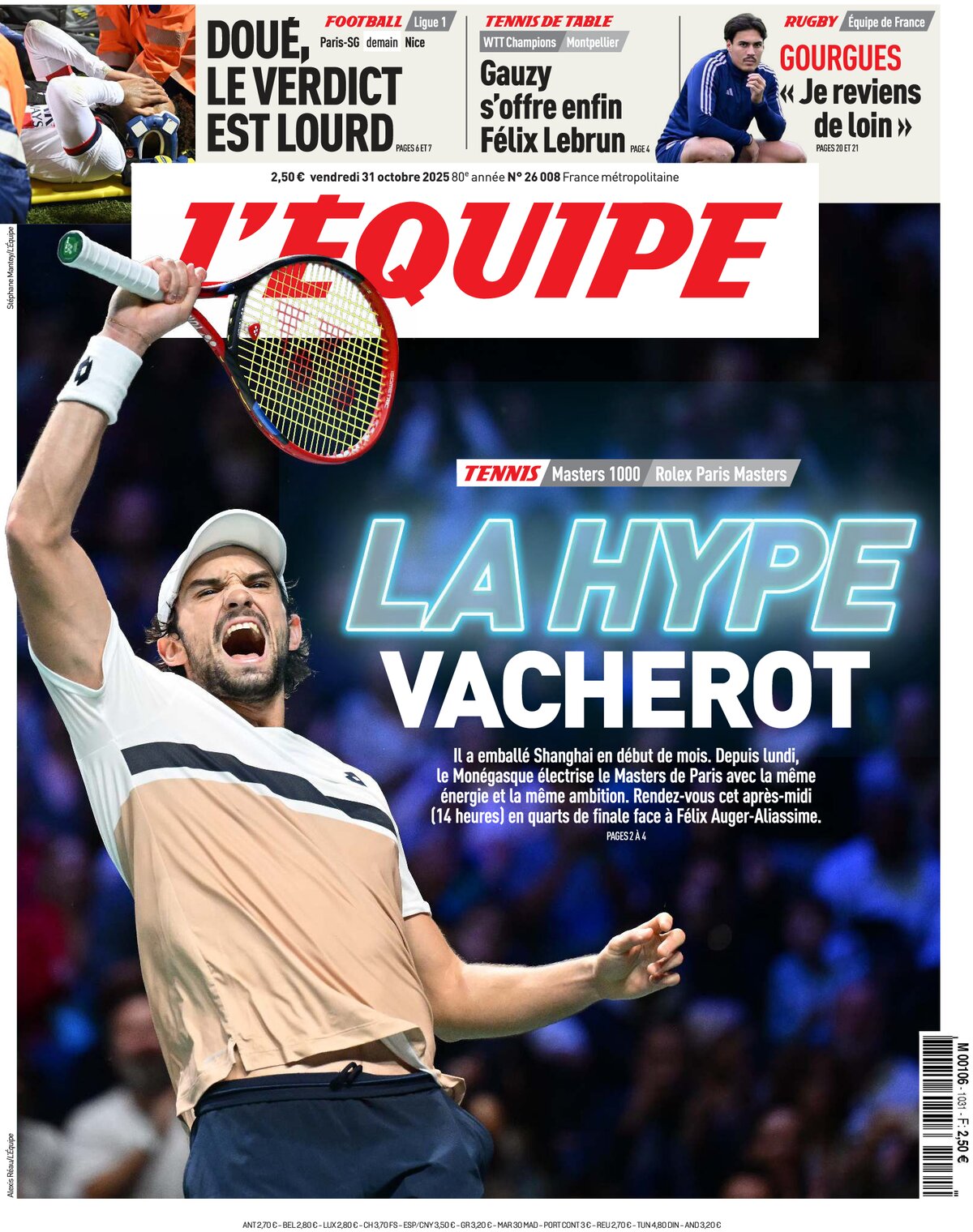 L'Equipe - Front Page - 10/31/2025