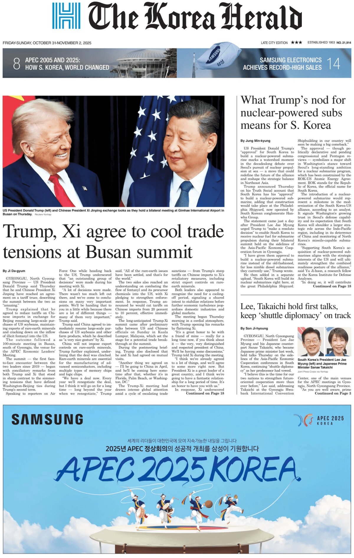 The Korea Herald - Front Page - 11/02/2025