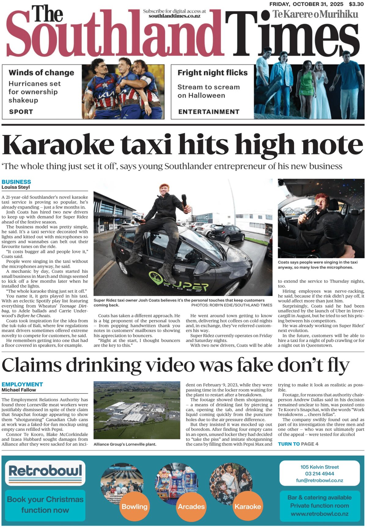The Southland Times - Front Page - 10/31/2025