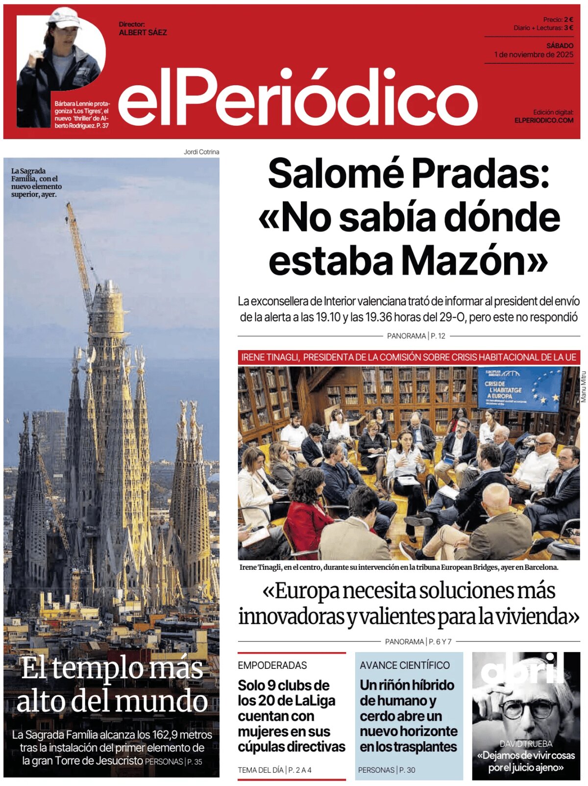 El Periódico de Catalunya - Front Page - 11/01/2025