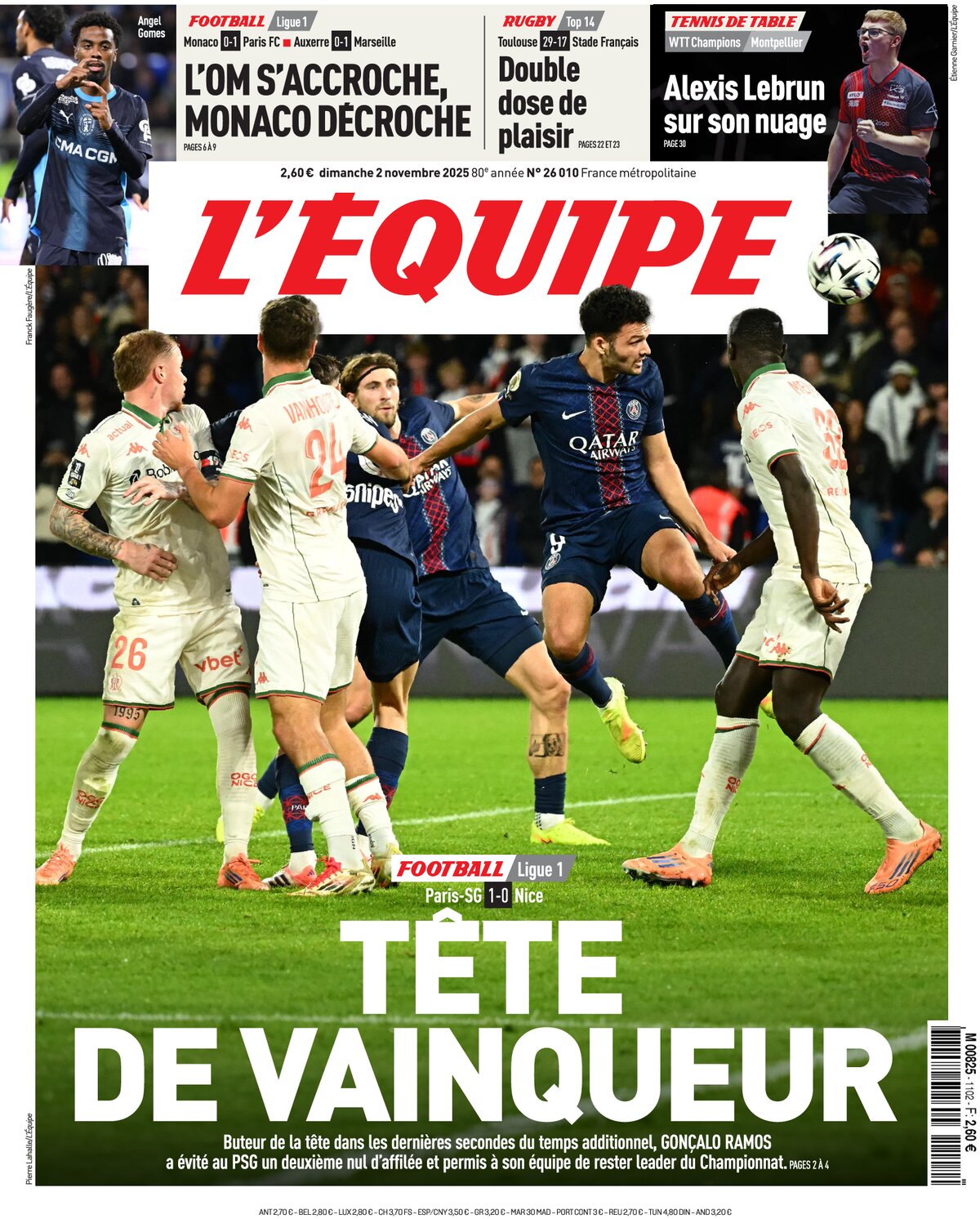 L'Equipe - Front Page - 11/02/2025