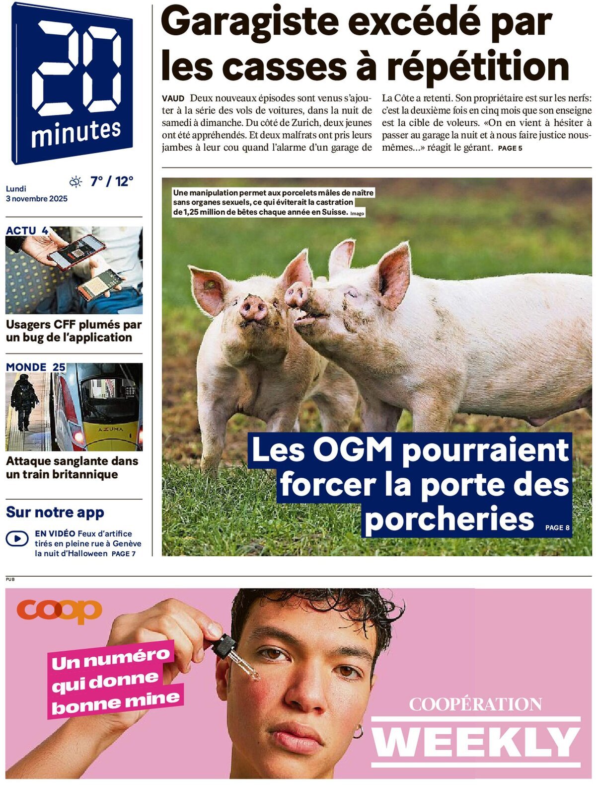 20 Minutes - Front Page - 11/03/2025