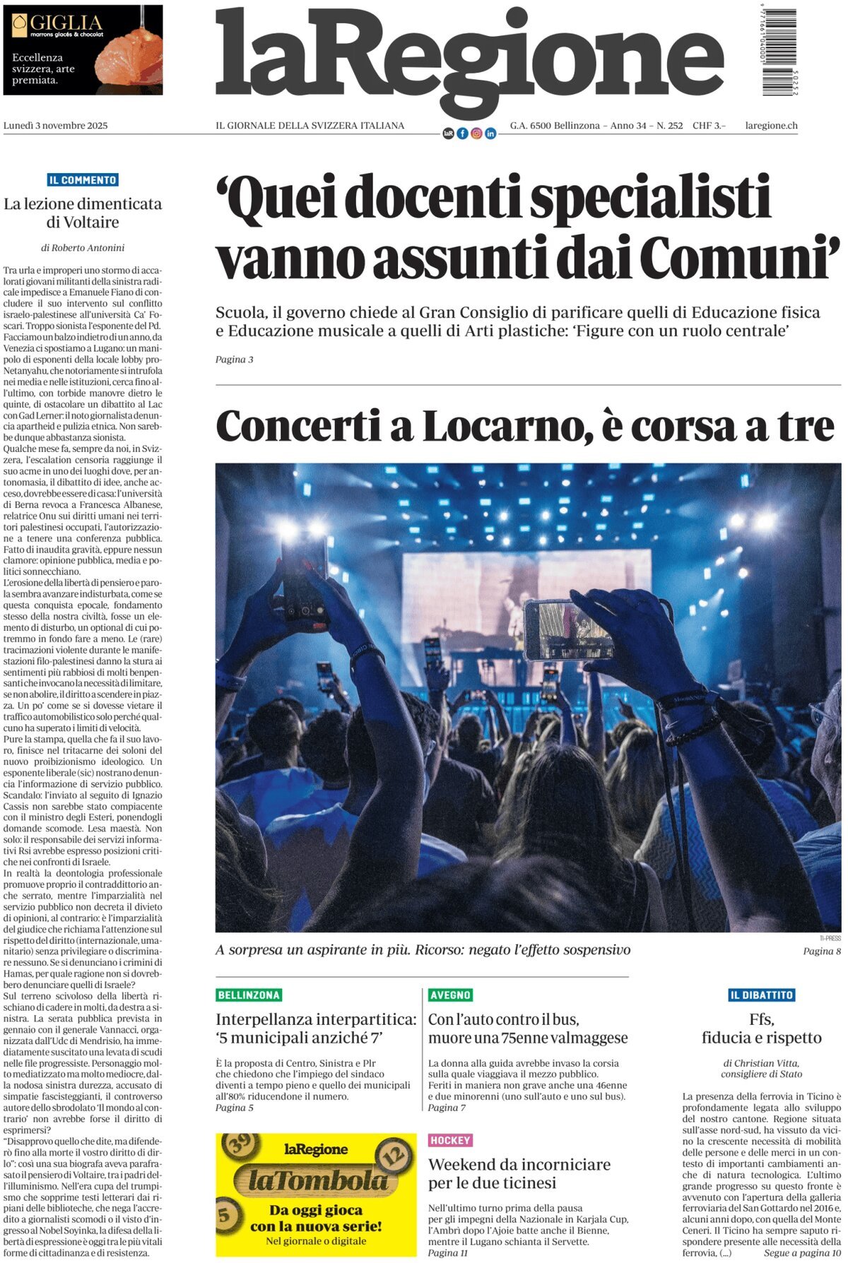 La Regione - Front Page - 11/03/2025