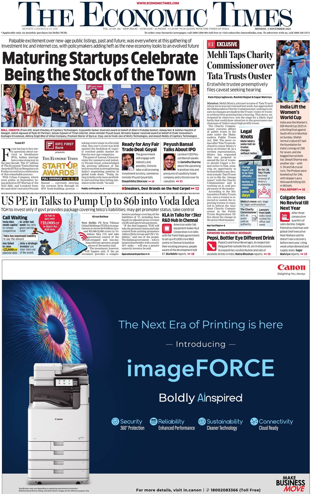 The Economic Times - Front Page - 11/03/2025