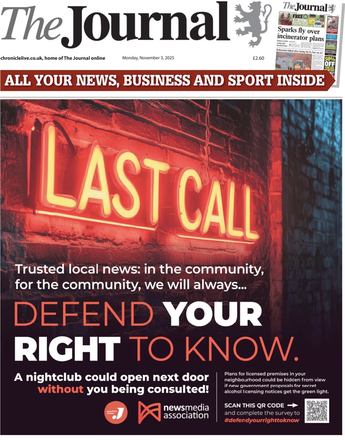 The Journal (Newcastle) - Front Page - 11/03/2025