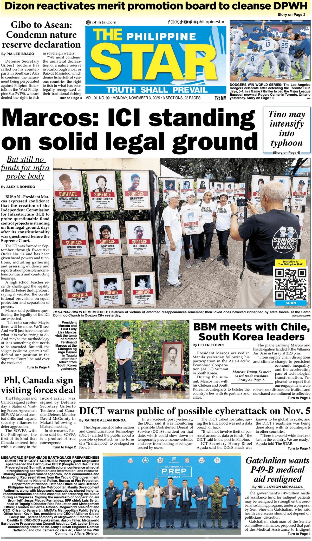 The Philippine Star - Front Page - 11/03/2025