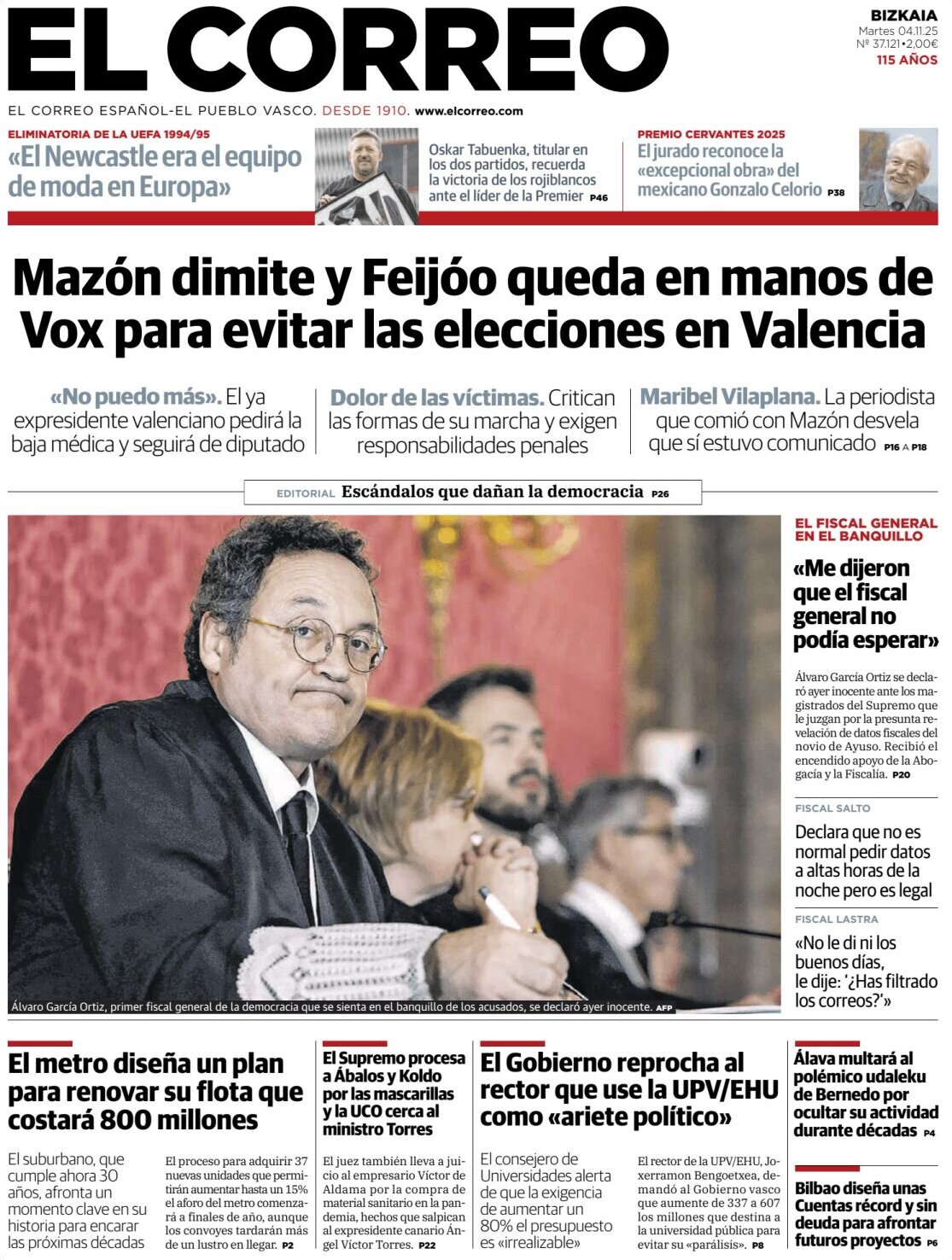 El Correo - Front Page - 11/04/2025