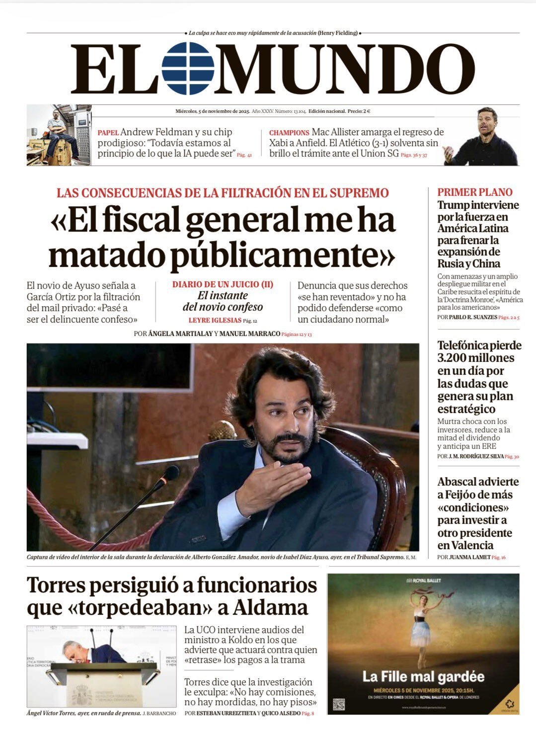 El Mundo - Front Page - 11/05/2025
