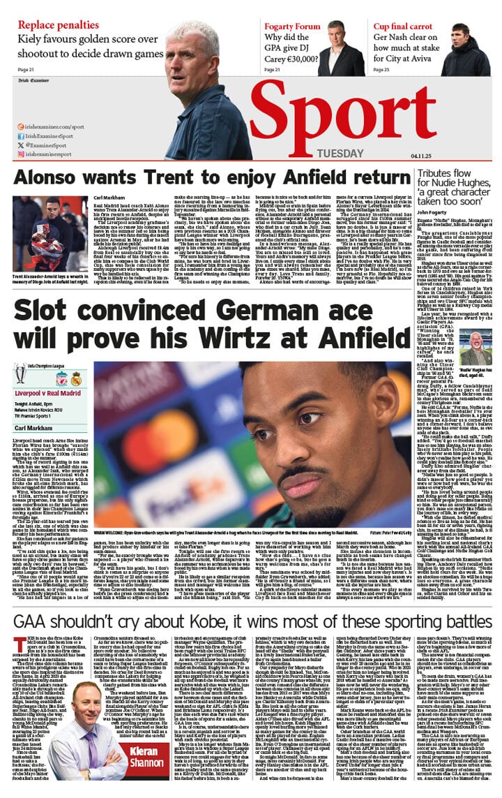 Irish Examiner Sport - Front Page - 11/04/2025