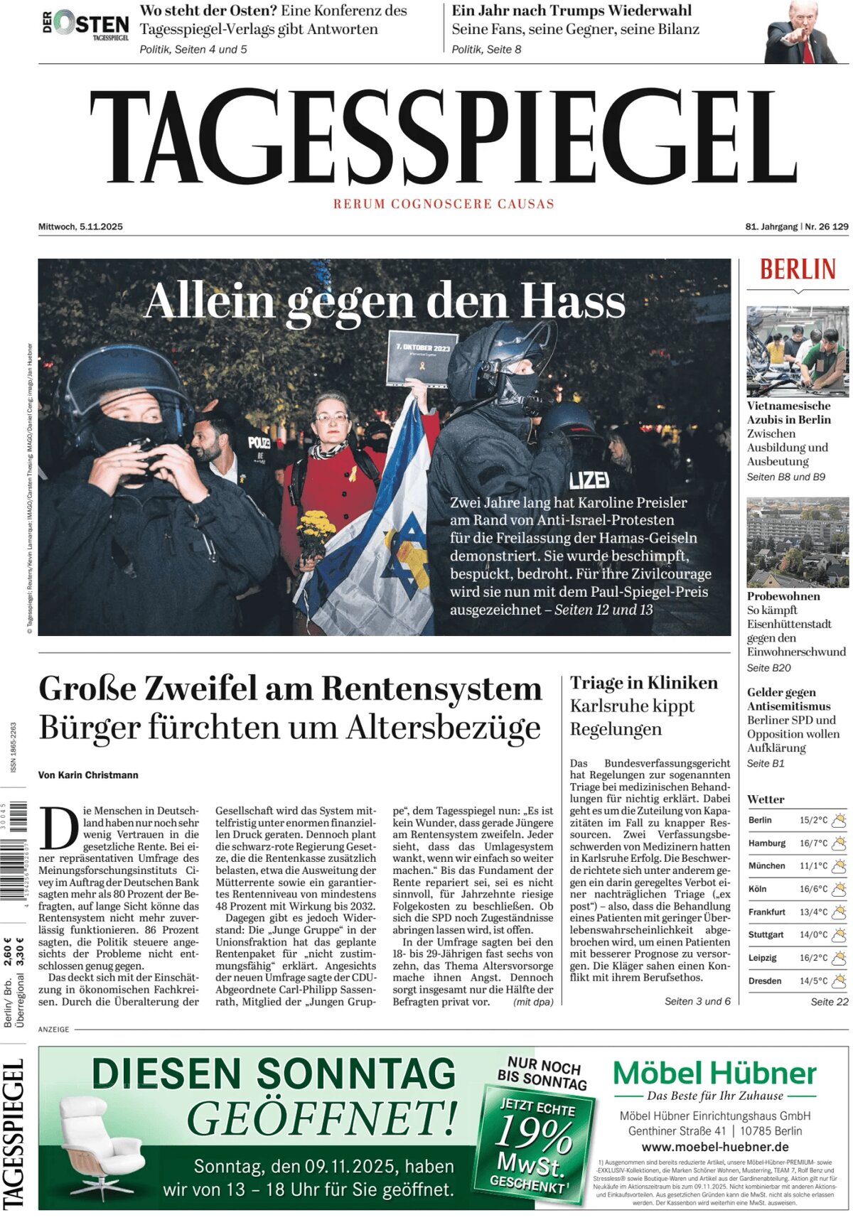 Der Tagesspiegel - Front Page - 11/05/2025