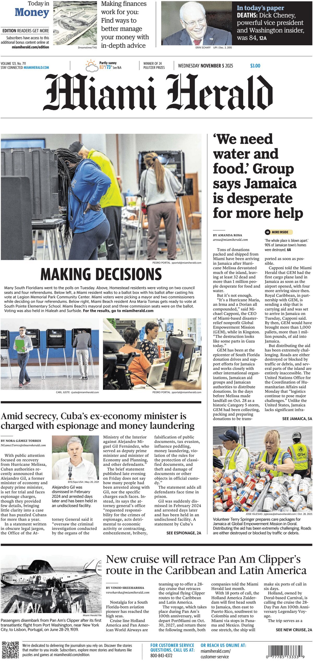 Miami Herald - Cover - 11/05/2025