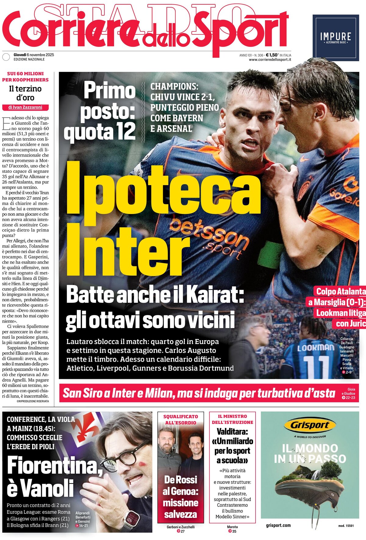 Corriere dello Sport - Front Page - 11/06/2025