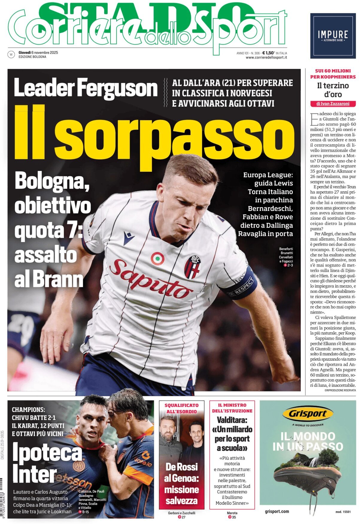 Corriere dello Sport (Bologna) - Front Page - 11/06/2025