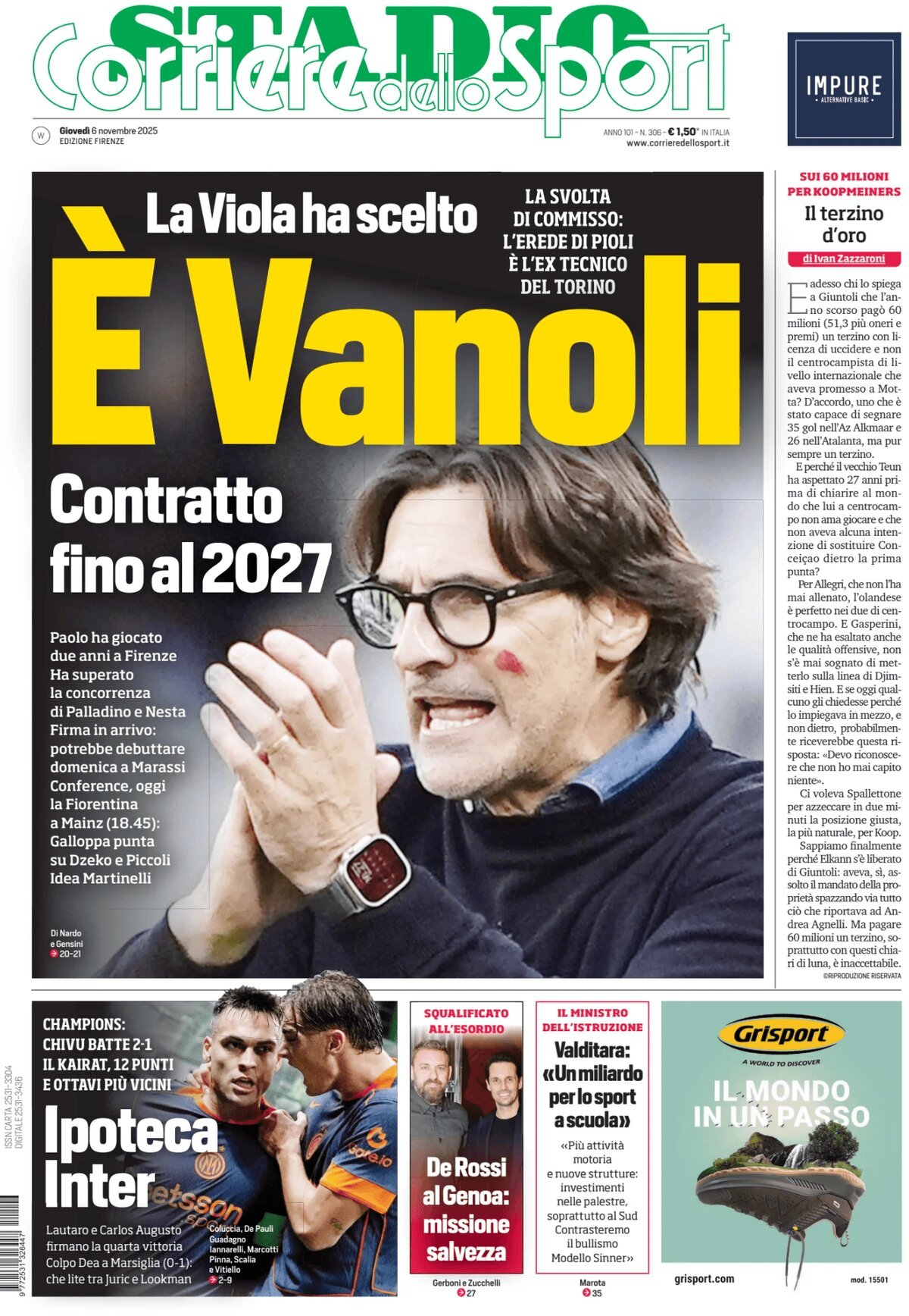 Corriere dello Sport (Firenze) - Front Page - 11/06/2025