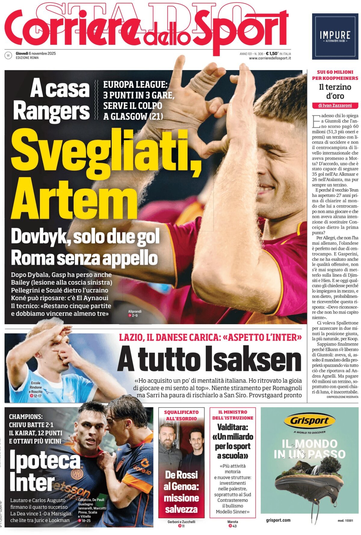 Corriere dello Sport (Roma) - Front Page - 11/06/2025