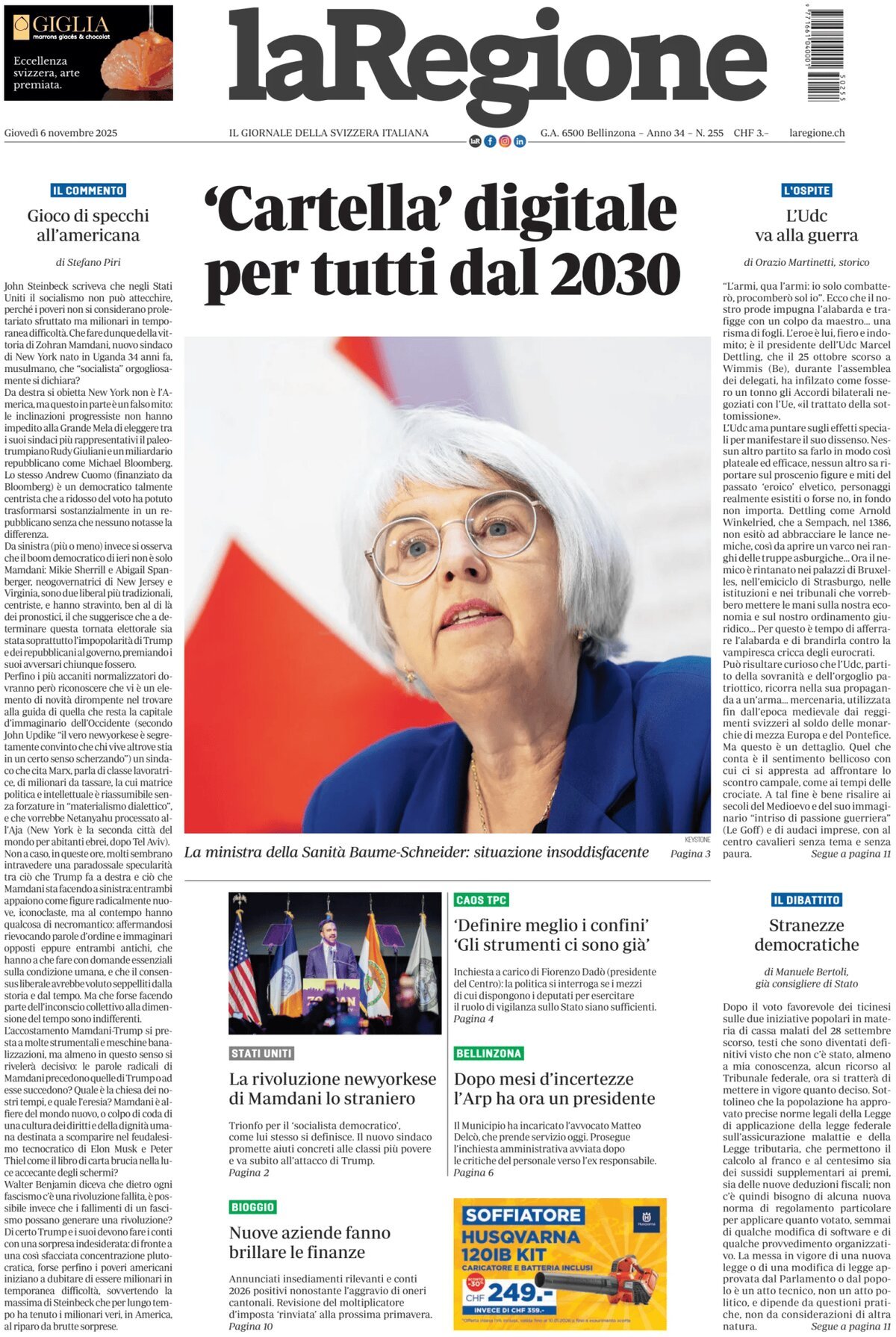 La Regione - Front Page - 11/06/2025