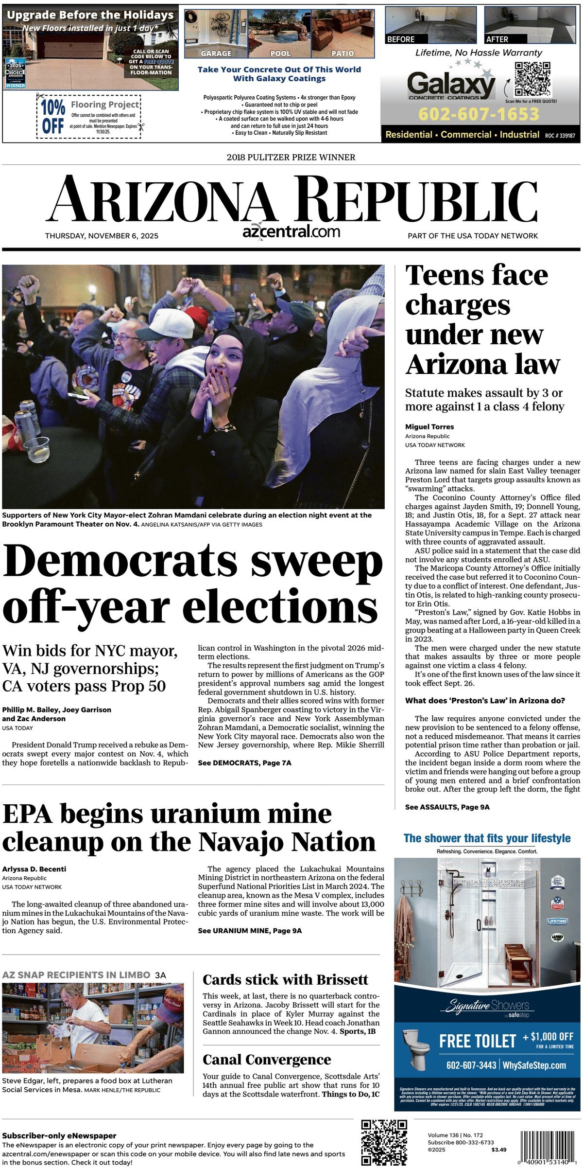 The Arizona Republic - Cover - 11/06/2025